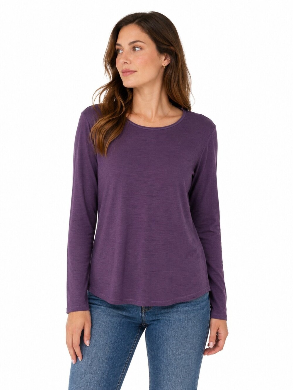 Cloudveil Women’s Base Layer Merino Wool Blend Long Sleeve Top Purple Wool Rich